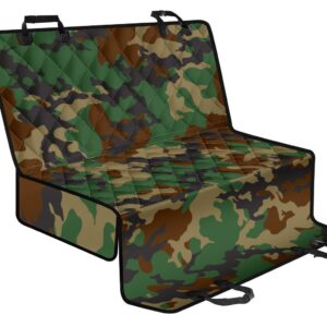 Green And Brown Camouflage Print Pet Car Back Seat Cover - 77d422734529