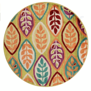 Green And Multi Leave Round Carpet Floor Rug Living Room Bedroom Decor Round Area Rug Carpet