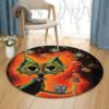 Green Cat Round Carpet Floor Rug Living Room Bedroom Decor Round Area Rug Carpet