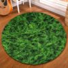 Green Cypress Branch Round Carpet Floor Rug Living Room Bedroom Decor Round Area Rug Carpet
