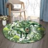 Green Dinosaur Round Carpet Floor Rug Living Room Bedroom Decor Round Area Rug Carpet