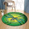 Green Dragonfly 1 Round Carpet Floor Rug Living Room Bedroom Decor Round Area Rug Carpet