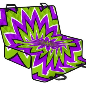 Green Flower Moving Optical Illusion Pet Car Back Seat Cover - f3ec40e55766
