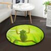 Green Frog On The Leaf Round Carpet Floor Rug Living Room Bedroom Decor Round Area Rug Carpet