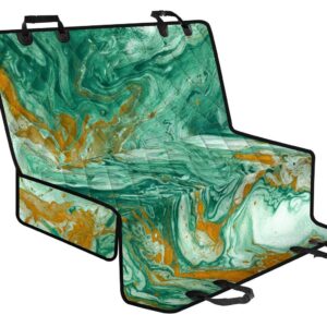 Green Gold Liquid Marble Print Pet Car Back Seat Cover - eb306131c316
