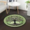 Green Leaf Tree Of Life Round Carpet Floor Rug Living Room Bedroom Decor Round Area Rug Carpet