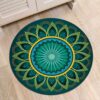 Green Mandala Round Carpet Floor Rug Living Room Bedroom Decor Round Area Rug Carpet