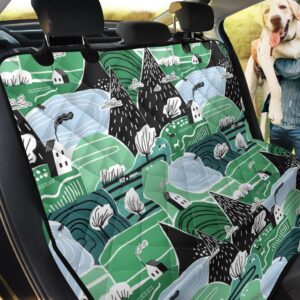 Green Mountain Cartoon Pattern Car Back Seat Cover Dog Car Seat Covers - 53c26de0afb7