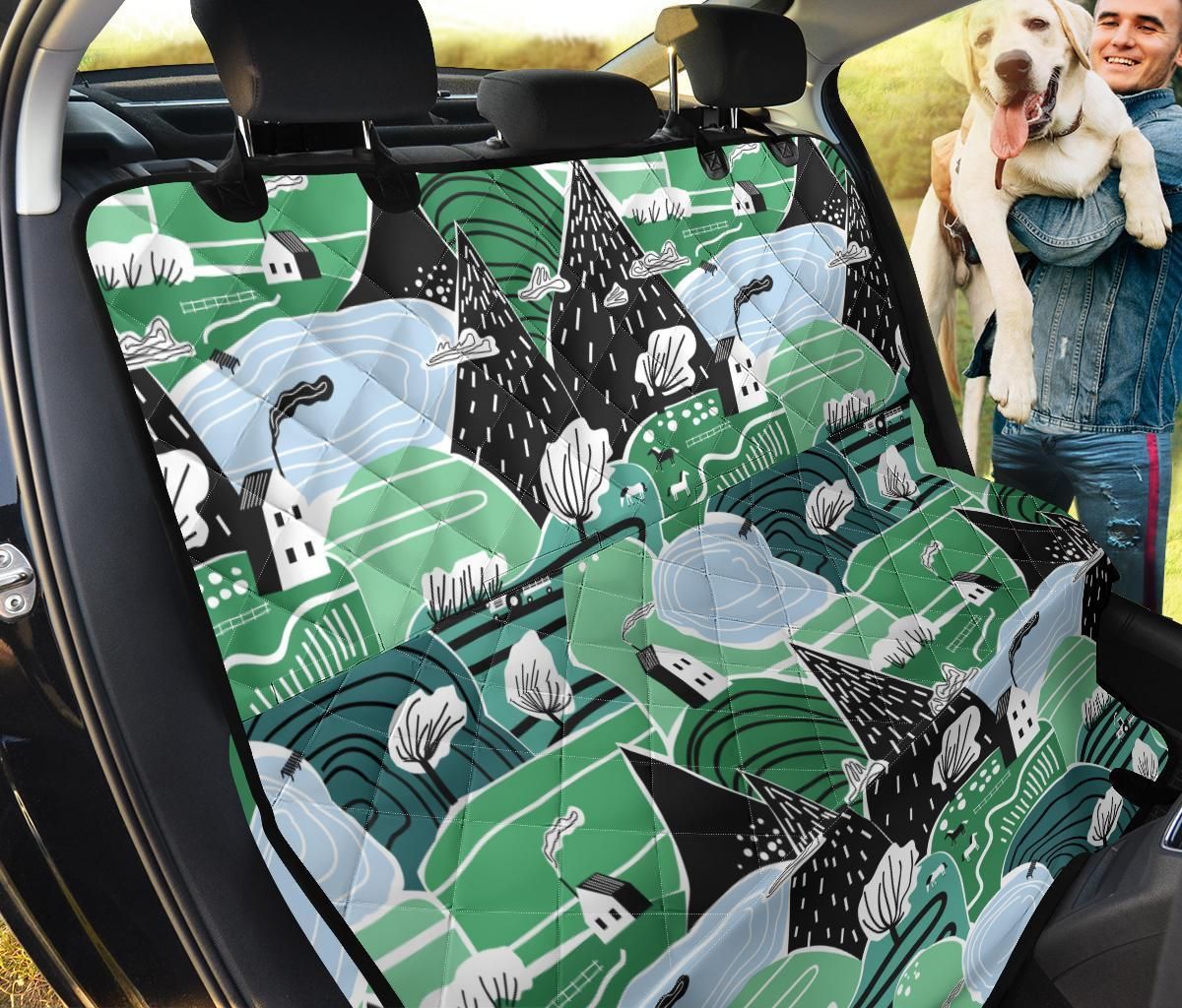 Green Mountain Cartoon Pattern Car Back Seat Cover Dog Car Seat Covers - 53c26de0afb7 Green Mountain Cartoon Pattern Car Back Seat Cover Dog Car Seat Covers - 53c26de0afb7