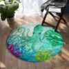 Green Octopus Round Carpet Floor Rug Living Room Bedroom Decor Round Area Rug Carpet