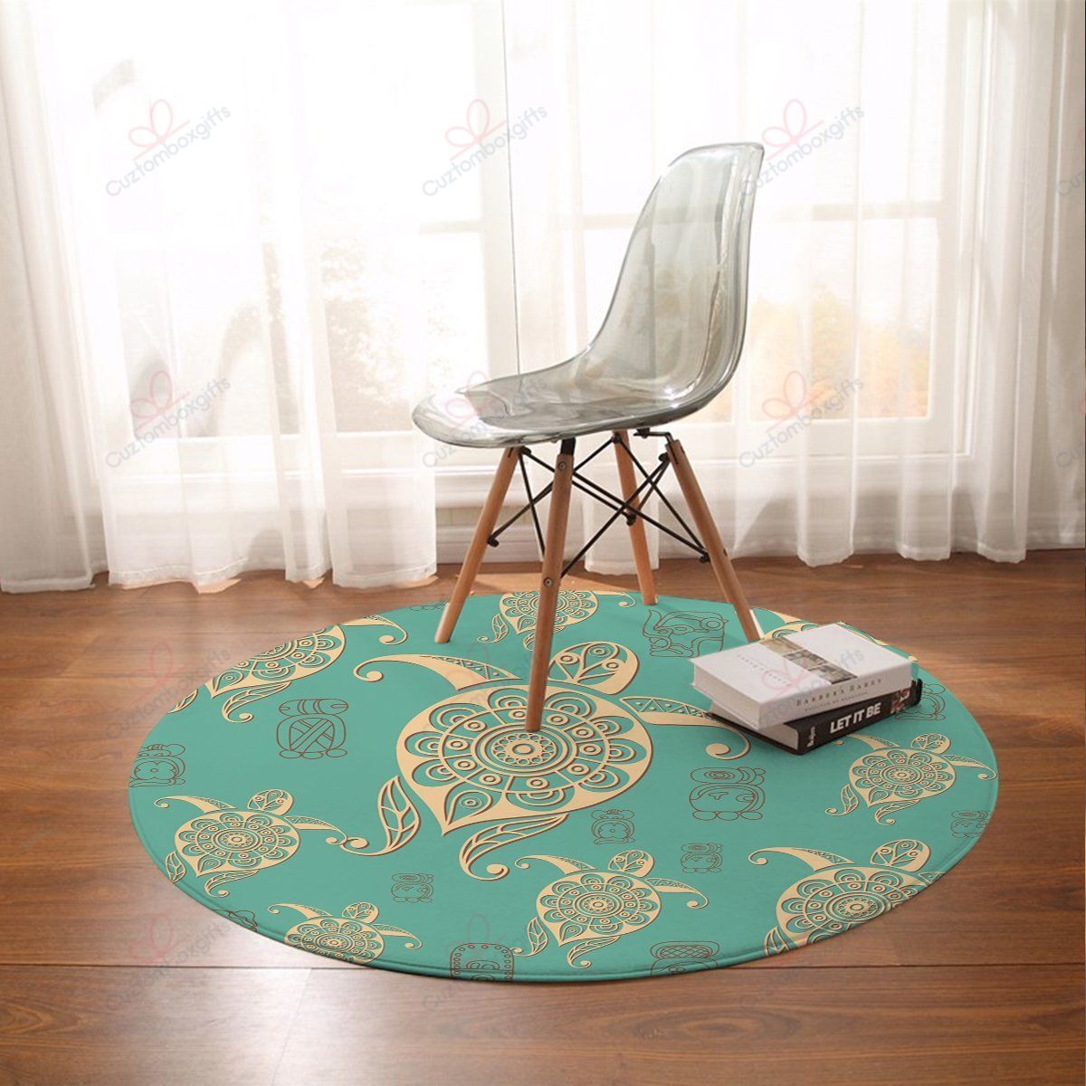 Green Sea Turtle Round Carpet Floor Rug Living Room Bedroom Decor Round Area Rug Carpet Green Sea Turtle Round Carpet Floor Rug Living Room Bedroom Decor Round Area Rug Carpet