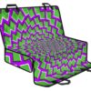 Green Shapes Moving Optical Illusion Pet Car Back Seat Cover - c376952c05b0