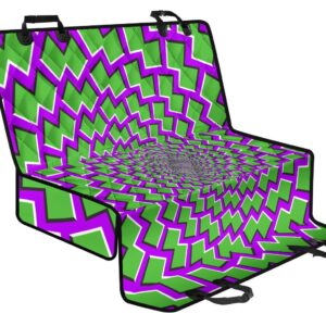 Green Shapes Moving Optical Illusion Pet Car Back Seat Cover - c376952c05b0