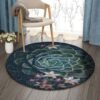 Green Succulent Flower Round Carpet Floor Rug Living Room Bedroom Decor Round Area Rug Carpet