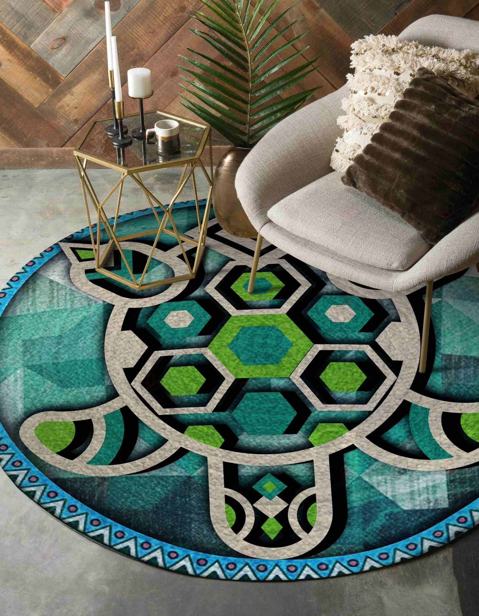 Green Turtle Round Carpet Floor Rug Living Room Bedroom Decor Round Area Rug Carpet Green Turtle Round Carpet Floor Rug Living Room Bedroom Decor Round Area Rug Carpet