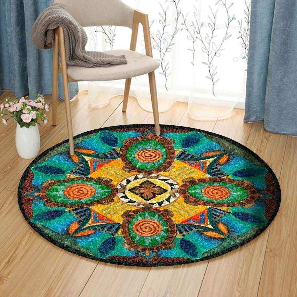 Green Turtle Round Carpet Floor Rug Living Room Bedroom Decor Round Area Rug Carpet Green Turtle Round Carpet Floor Rug Living Room Bedroom Decor Round Area Rug Carpet