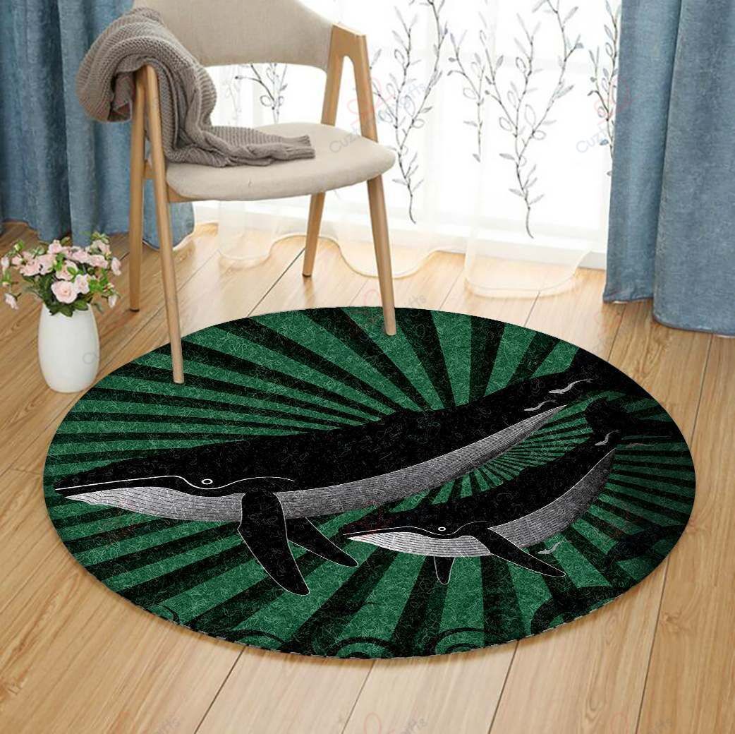 Green Whale Round Carpet Floor Rug Living Room Bedroom Decor Round Area Rug Carpet Green Whale Round Carpet Floor Rug Living Room Bedroom Decor Round Area Rug Carpet