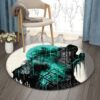Green Wolf Round Carpet Floor Rug Living Room Bedroom Decor Round Area Rug Carpet