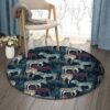Green Zebra Round Carpet Floor Rug Living Room Bedroom Decor Round Area Rug Carpet