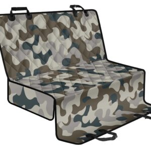 Grey And Brown Camouflage Print Pet Car Back Seat Cover - d1ef928cc9c6