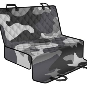 Grey And White Camouflage Print Pet Car Back Seat Cover - f30b3f389df7