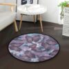 Grey Butterfly Round Carpet Floor Rug Living Room Bedroom Decor Round Area Rug Carpet