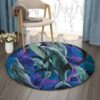 Grey Dolphin Family Round Carpet Floor Rug Living Room Bedroom Decor Round Area Rug Carpet