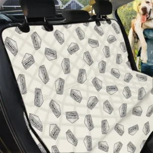 Grey Doodle Sandwich Pattern Print Car Back Seat Cover Dog Car Seat Covers - 5ef25ec3a0e9