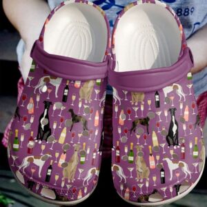 Greyhound And Wine Sku 1211 Crocs Crocband Clog Comfortable For Mens Womens Classic Clog Water Shoes