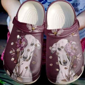 Greyhound With Flower Sku 1216 Crocs Crocband Clog Comfortable For Mens Womens Classic Clog Water Shoes