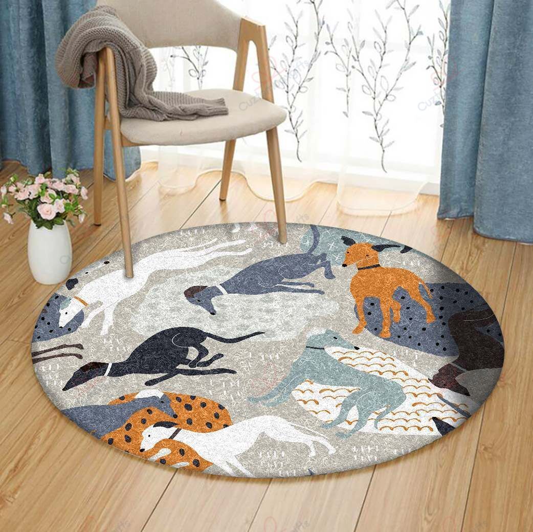Greyhounds Round Carpet Floor Rug Living Room Bedroom Decor Round Area Rug Carpet Greyhounds Round Carpet Floor Rug Living Room Bedroom Decor Round Area Rug Carpet