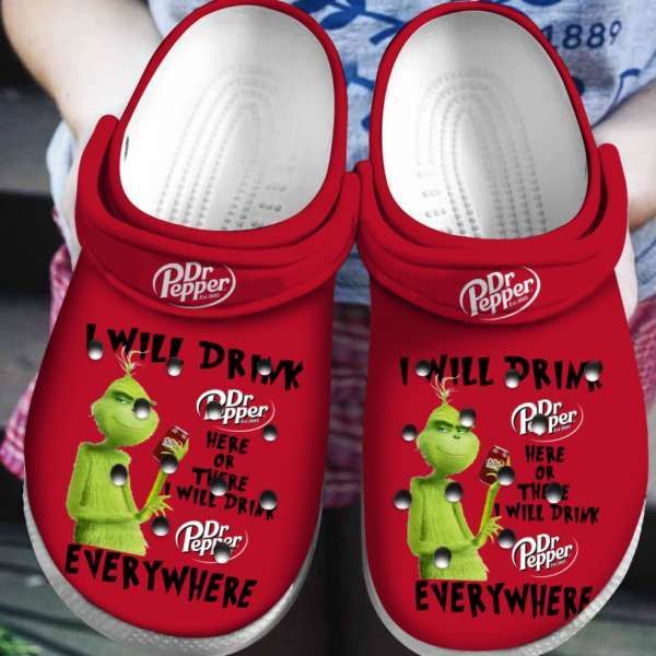 Grinch I Will Drink Dr Pepper Here Or There I Will Drink Dr Pepper Everywhere Crocs Clog Clog Shoes Grinch I Will Drink Dr Pepper Here Or There I Will Drink Dr Pepper Everywhere Crocs Clog Clog Shoes
