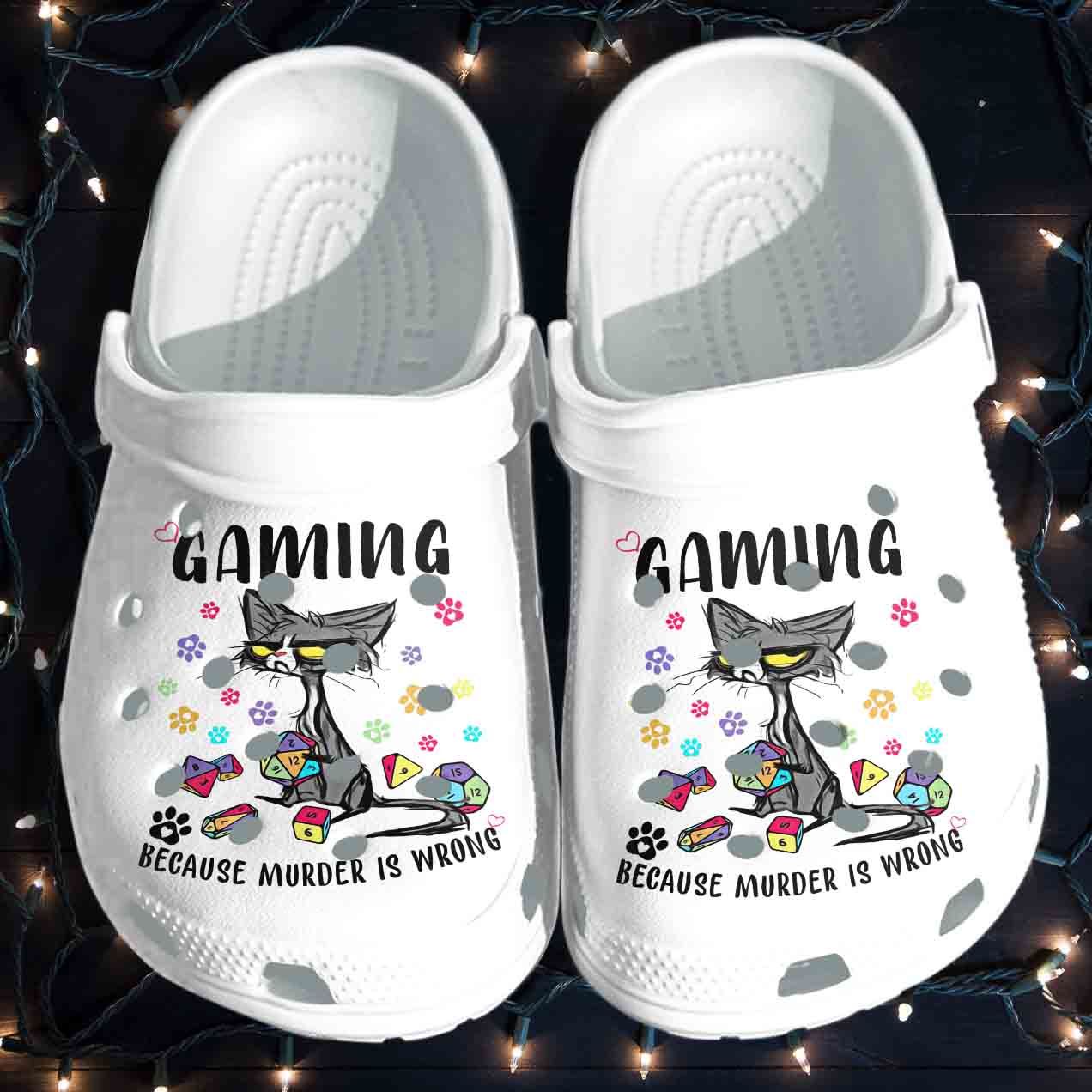 Grumpy Cat Shoes – Gaming Because Murder Is Wrong Crocs Clog Clog Birthday Gift For Boy Girl Son Daughter Grumpy Cat Shoes – Gaming Because Murder Is Wrong Crocs Clog Clog Birthday Gift For Boy Girl Son Daughter