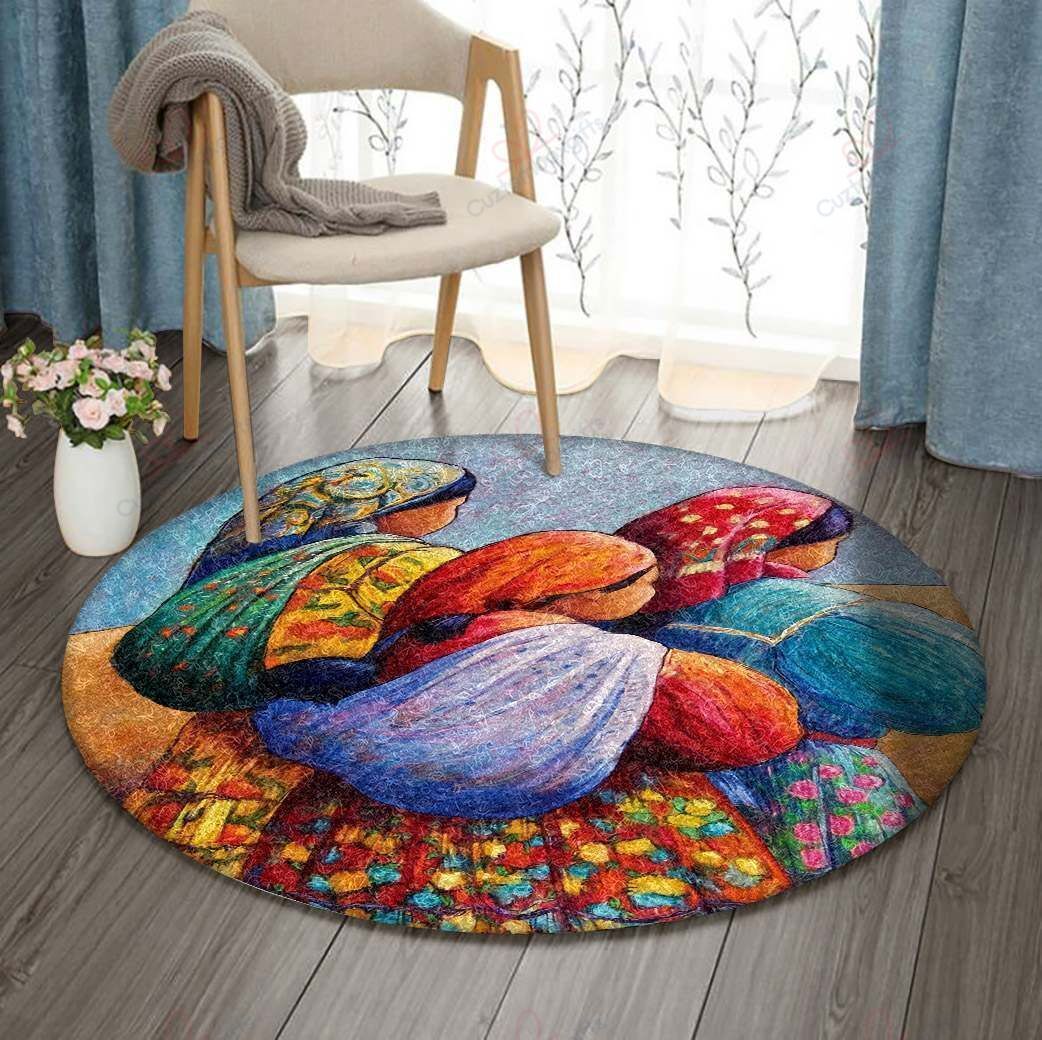 Guatemala Women Round Carpet Floor Rug Living Room Bedroom Decor Round Area Rug Carpet Guatemala Women Round Carpet Floor Rug Living Room Bedroom Decor Round Area Rug Carpet