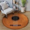 Guitar Circle Round Carpet Floor Rug Living Room Bedroom Decor Round Area Rug Carpet