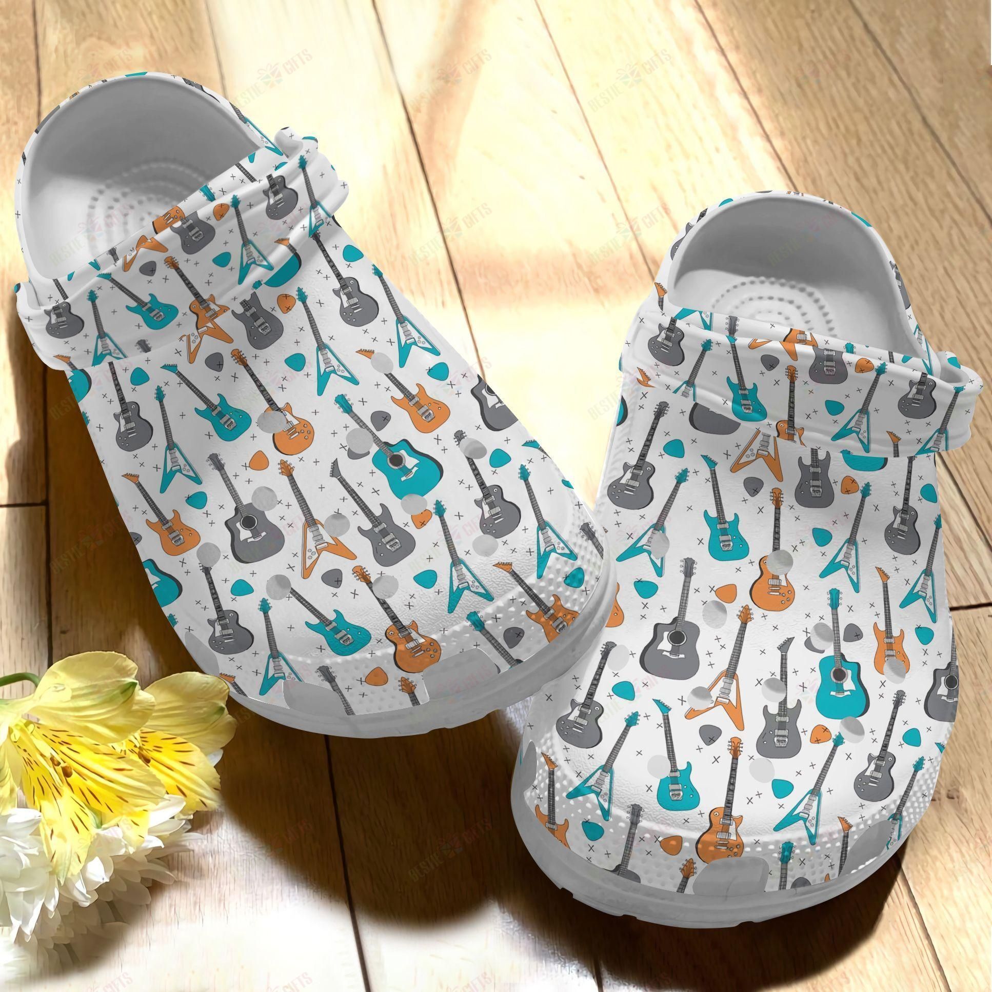 Guitar Crocs Clog Classic Clog Pattern Shoes Guitar Crocs Clog Classic Clog Pattern Shoes