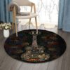 Guitar Flower Round Carpet Floor Rug Living Room Bedroom Decor Round Area Rug Carpet