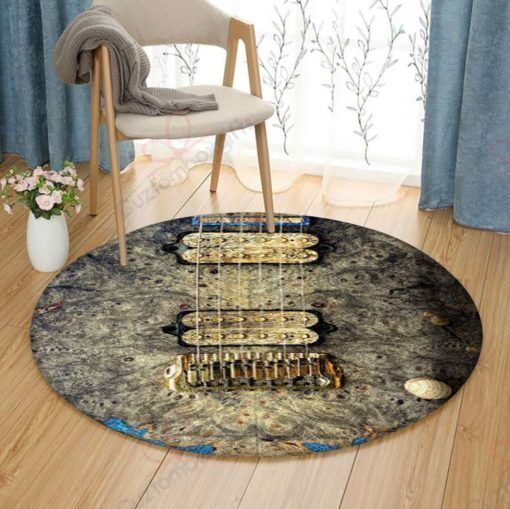 Guitar Pattern Round Carpet Floor Rug Living Room Bedroom Decor Round Area Rug Carpet Guitar Pattern Round Carpet Floor Rug Living Room Bedroom Decor Round Area Rug Carpet