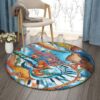 Guitar Piano Round Carpet Floor Rug Living Room Bedroom Decor Round Area Rug Carpet