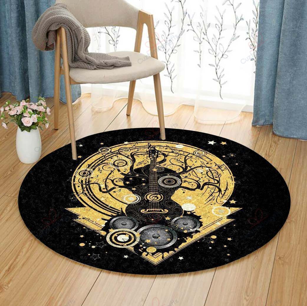 Guitar Tree Music Round Carpet Floor Rug Living Room Bedroom Decor Round Area Rug Carpet Guitar Tree Music Round Carpet Floor Rug Living Room Bedroom Decor Round Area Rug Carpet