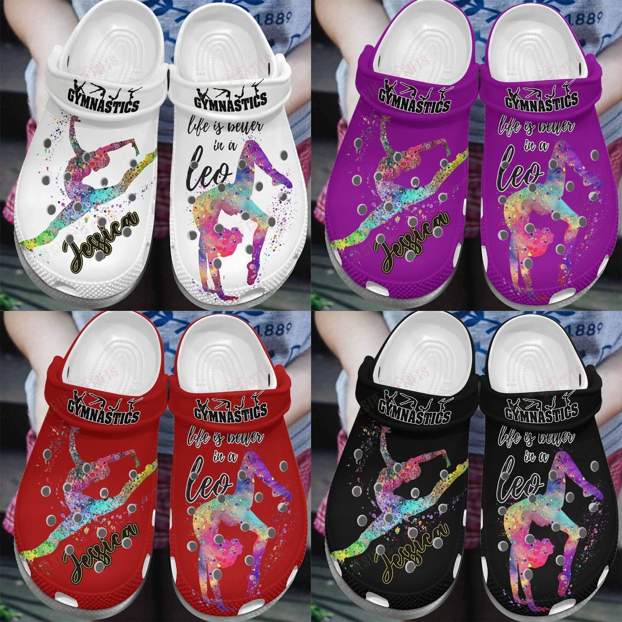 Gymnast Personalized Crocs Clog Classic Clog Whitesole Leo Girl Shoes Gymnast Personalized Crocs Clog Classic Clog Whitesole Leo Girl Shoes