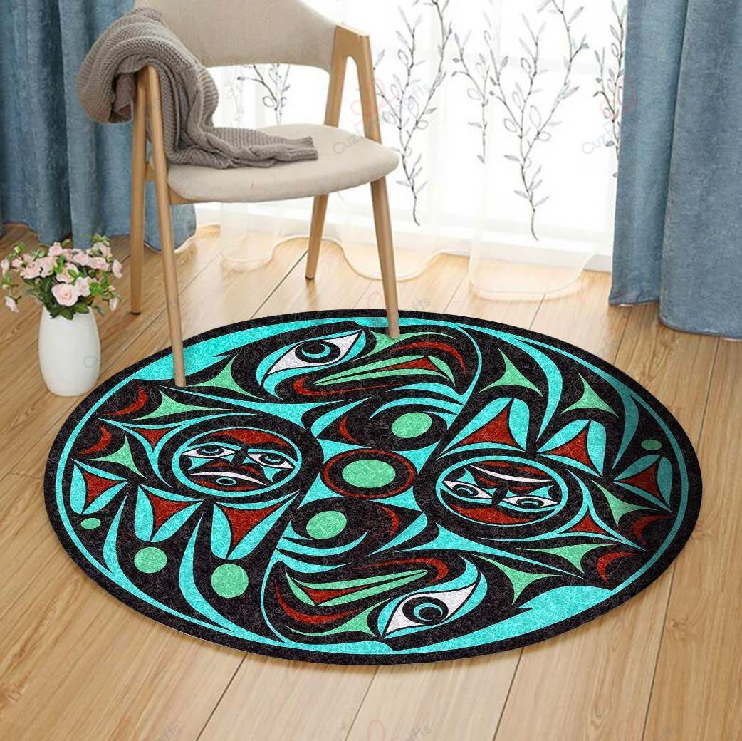 Haida Round Carpet Floor Rug Living Room Bedroom Decor Round Area Rug Carpet Haida Round Carpet Floor Rug Living Room Bedroom Decor Round Area Rug Carpet