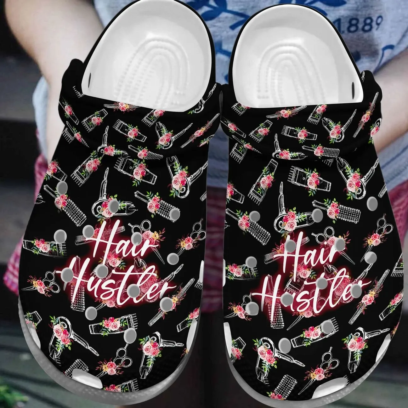 Hair Hustler Flowers Personalize Clog Custom Crocs Fashionstyle Comfortable For Women Men Kid Print 3D Hair Hustler Flowers Personalize Clog Custom Crocs Fashionstyle Comfortable For Women Men Kid Print 3D