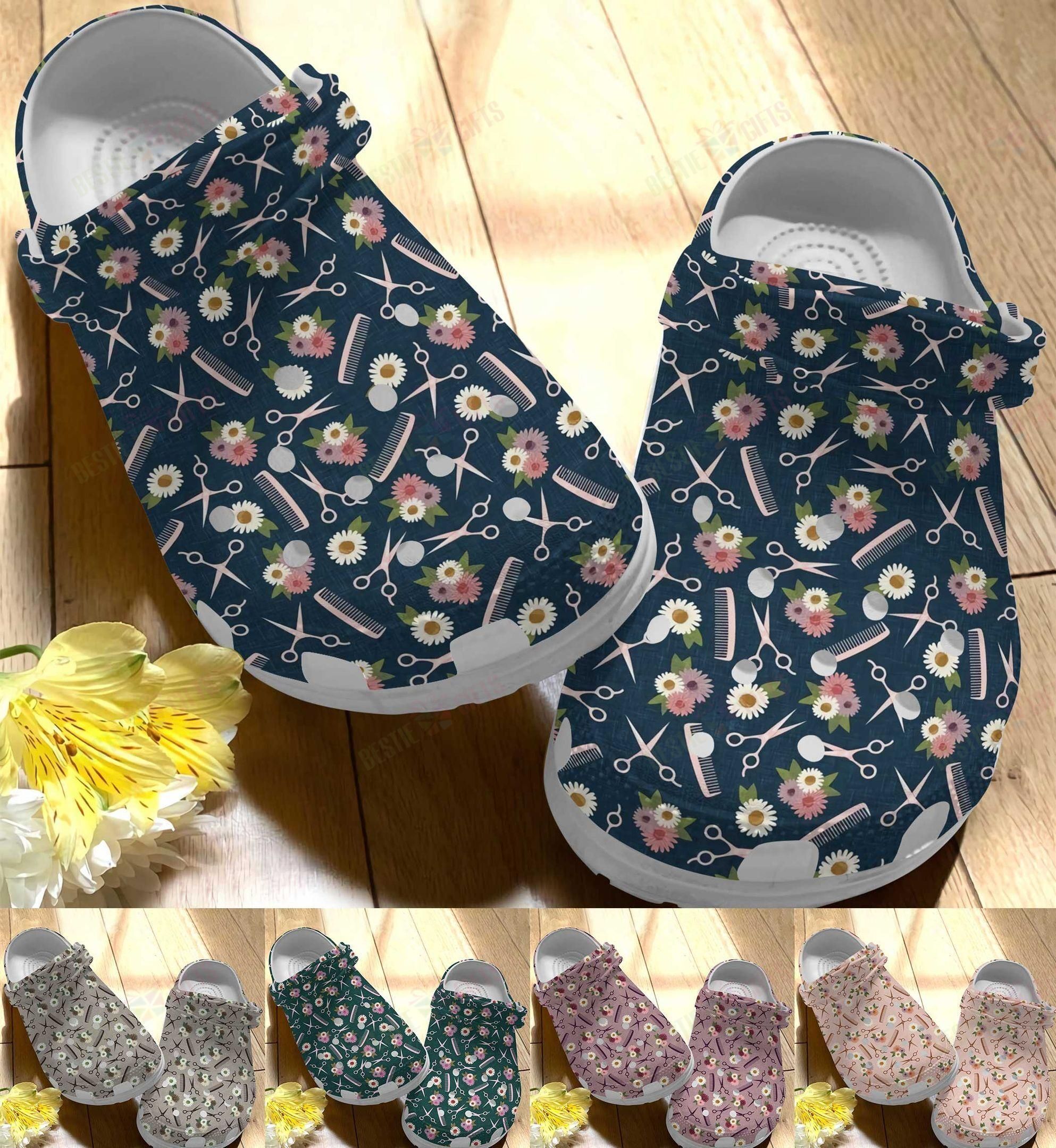 Hairstylist Crocs Clog Classic Clog Whitesole Flower Shoes Hairstylist Crocs Clog Classic Clog Whitesole Flower Shoes
