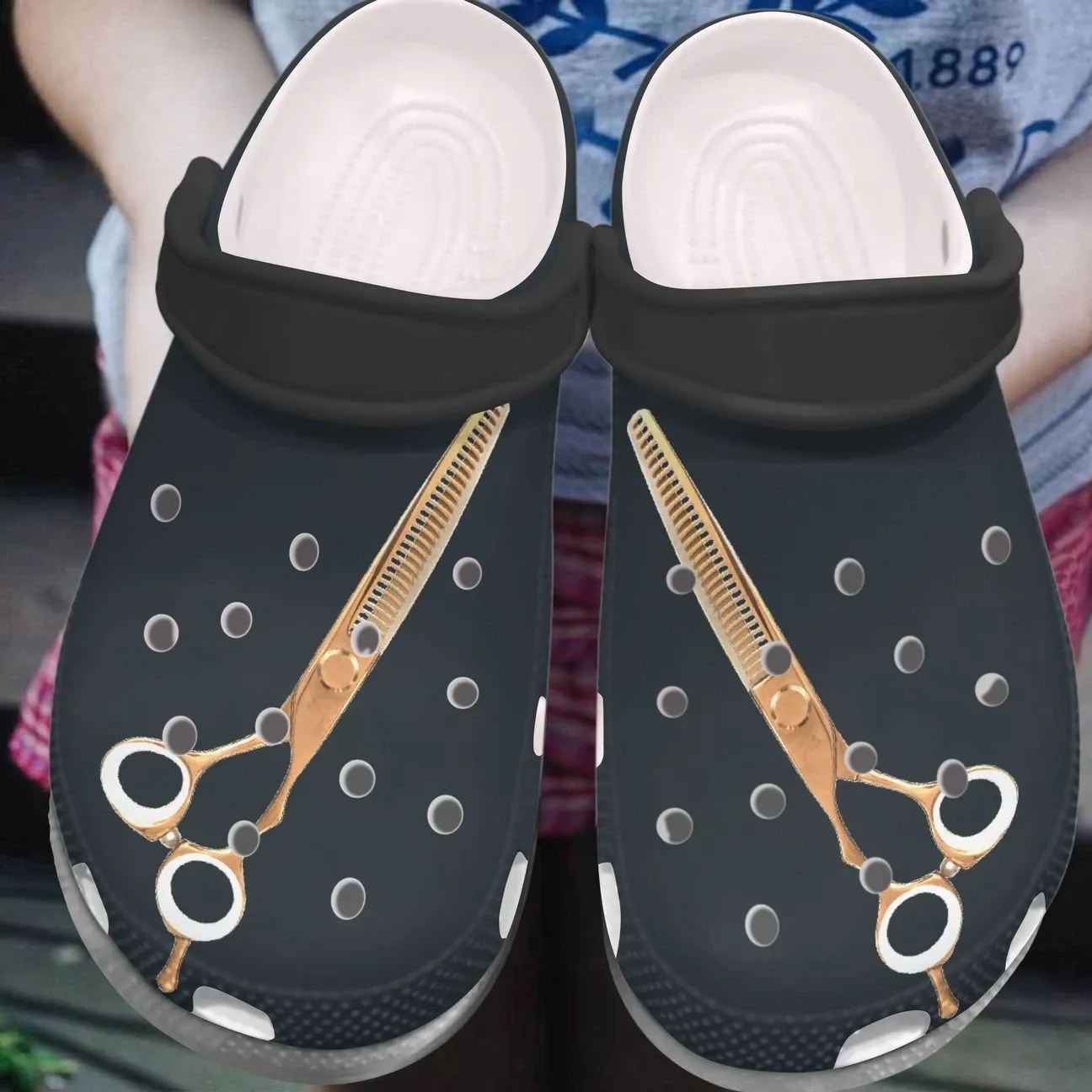 Hairstylist Personalized Clog Custom Crocs Comfortablefashion Style Comfortable For Women Men Kid Print 3D Golden Scissors Hairstylist Personalized Clog Custom Crocs Comfortablefashion Style Comfortable For Women Men Kid Print 3D Golden Scissors