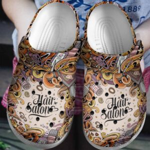 Hairstylist Personalized Clog Custom Crocs Comfortablefashion Style Comfortable For Women Men Kid Print 3D Hair Salon Doodle Art