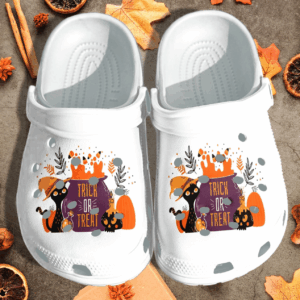 Halloween Black Cat Witch Trick Or Treat Shoes Black Cat Witch Clog – Halloween Crocs Clog Crocband Clog Birthday Gift For Boy Girl