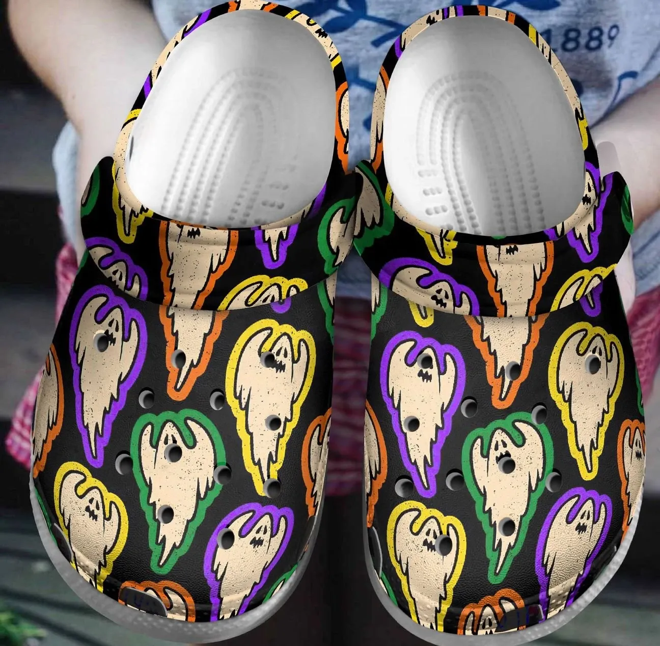 Halloween Ghost 3D Personalized Clog Custom Crocs Comfortablefashion Style Comfortable For Women Men Kid Print 3D Halloween Ghost 3D Personalized Clog Custom Crocs Comfortablefashion Style Comfortable For Women Men Kid Print 3D
