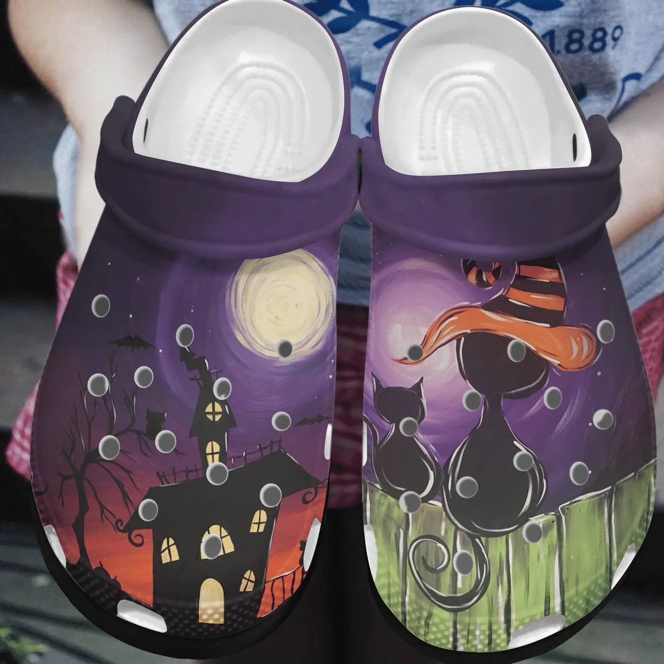 Halloween Personalized Clog Custom Crocs Comfortablefashion Style Comfortable For Women Men Kid Print 3D Cat Halloween Personalized Clog Custom Crocs Comfortablefashion Style Comfortable For Women Men Kid Print 3D Cat