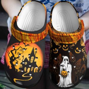 Halloween Personalized Clog Custom Crocs Comfortablefashion Style Comfortable For Women Men Kid Print 3D Ghost